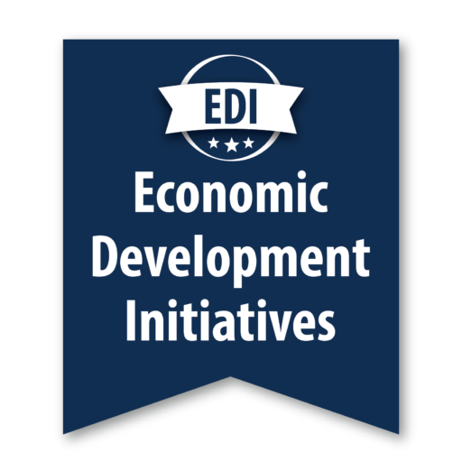 Blue banner reads "EDI. Economic Development Initiative"